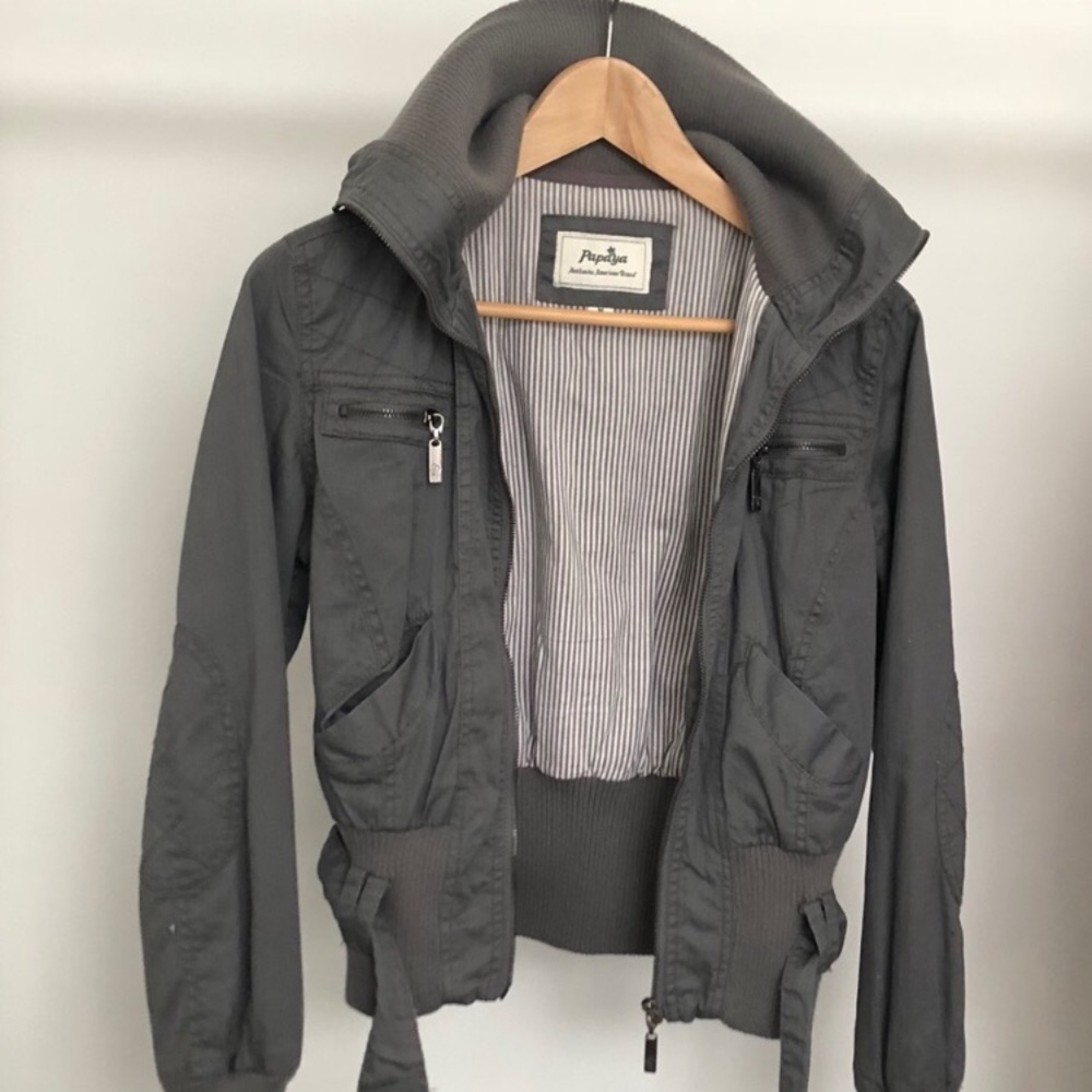 Grey moto/bomber jacket